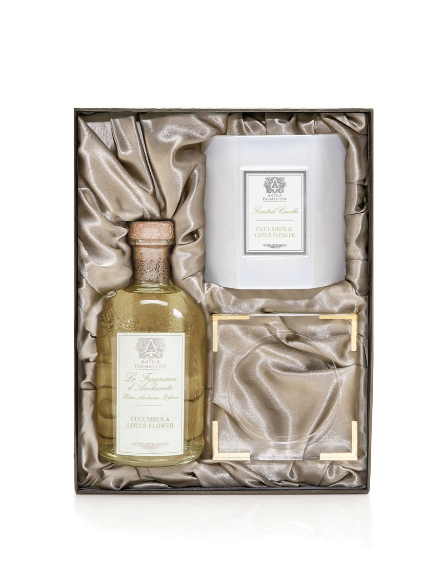 More Antica Farmacista | Acrylic Home Ambiance Gift Set: Cucumber & Lotus Flower