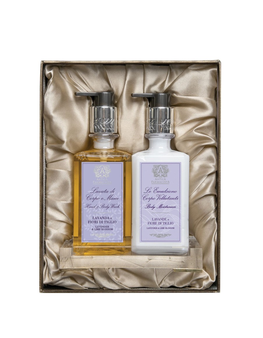 More Antica Farmacista | Acrylic Bath & Body Gift Set: Lavender & Lime Blossom